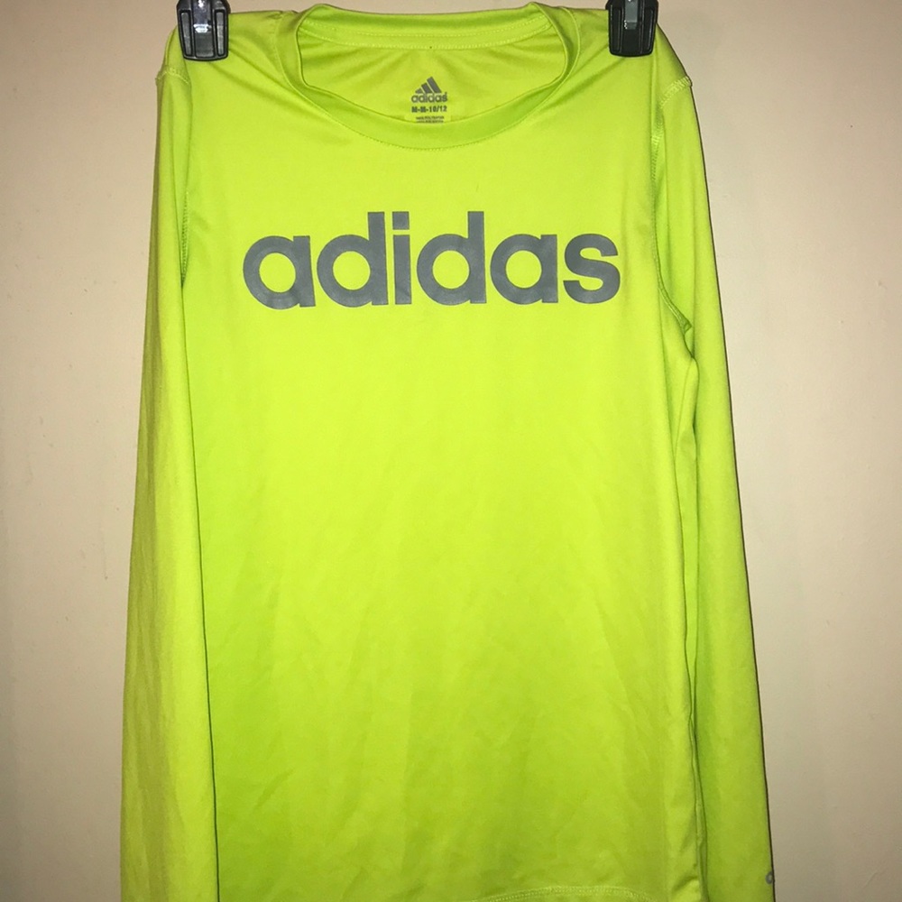 Lime Green Long Sleeve Adidas Shirt